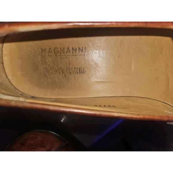 Magnanni Rafa Apron Toe Bit Loafers Brown Calf Leather Size US 12 M (13774) main image 6
